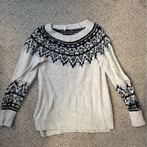 Knox Rose Cream Sweater with Black Pattern
